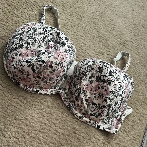 Cacique Other - Cacique Black and Pink Floral Bra SZ 40DDD